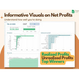 Stocks and Crypto Personal Finance Portfolio Template, Net Worth, Financial Planners, Wealth Dashboard, Budget Planner, Budget Spreadsheet