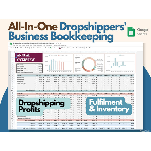 Dropshipping Small Business, Expense Tracker, Business Planner