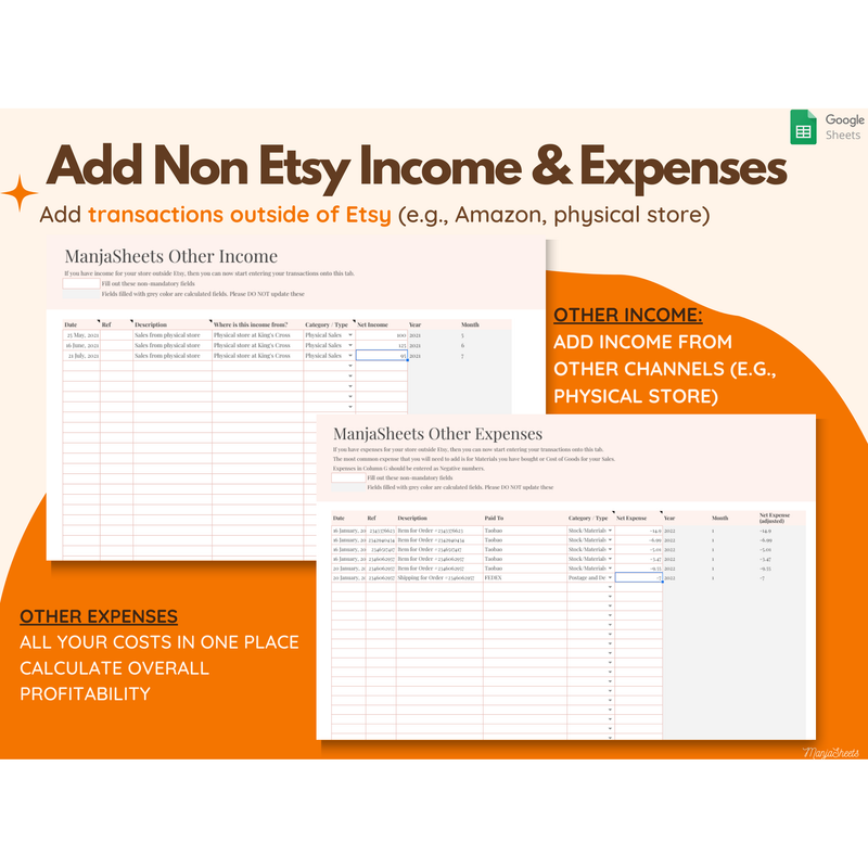 Spreadsheet to Keep Track of Etsy Sales – Google Sheets