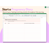 Digital Pregnancy Planner & Journal Excel Sheet