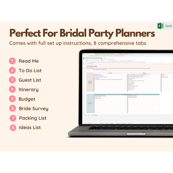 Bachelorette Party Itinerary Template Excel