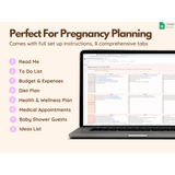 Pregnancy Planner & Journal Google Spreadsheet