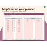 Meal Planner and Grocery List Excel Sheet