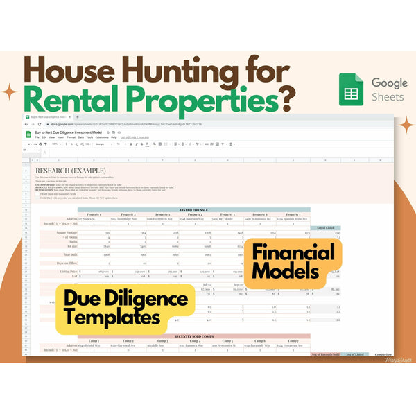 Airbnb Rental Property Investment Financial Model: Profits Calculator, Investment Spreadsheet, Due Diligence, Google Sheets tool
