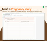 Digital Pregnancy Planner, Pregnancy Organizer Pregnancy Journal, Google Spreadsheet, Pregnancy Gift, Pregnancy Expenses