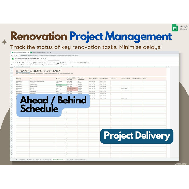 renovation project management to help you keep track of your tasks and reduce project delays