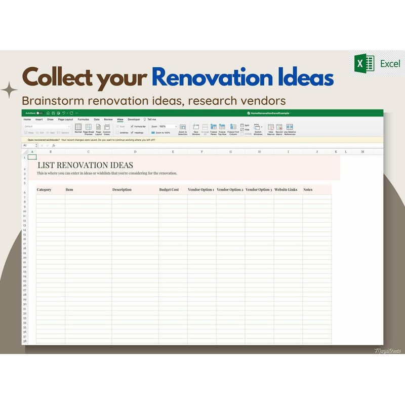 collect and store your renovation ideas diary