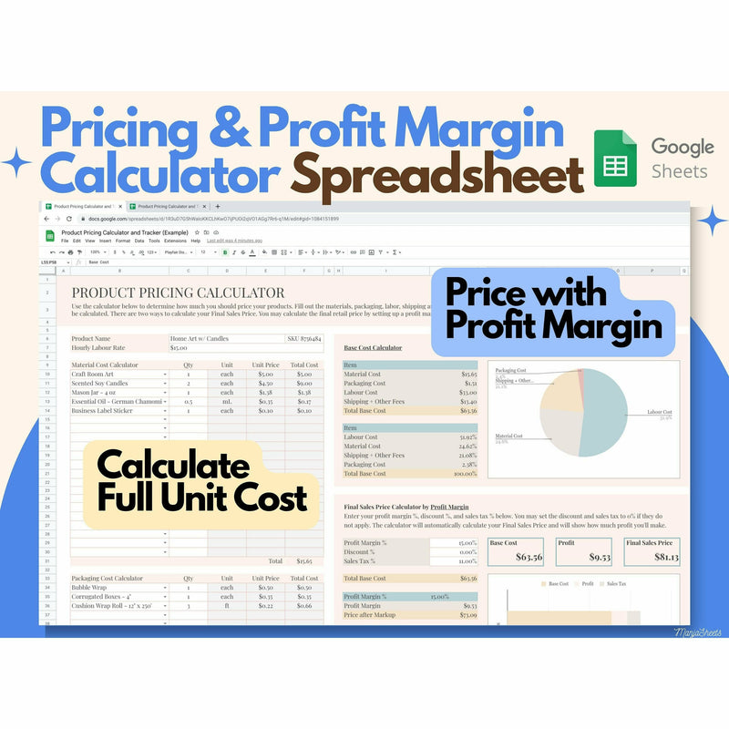 Product Pricing Calculator, Pricing Guide, Pricing Sheet, product pricing calculator, profit margin