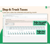 Bookkeeping Small Business, Bookkeeping Template, Expense Tracker, track your sales taxes each month