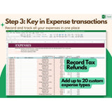Bookkeeping Small Business, Bookkeeping Template, Expense Tracker, key in expense transactions