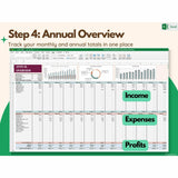 Bookkeeping Small Business, Bookkeeping Template, Expense Tracker, track annual profits of your business